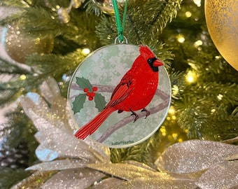 Cardinal 3"x 3" Acrylic Ornament