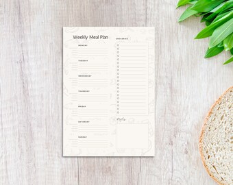 Cute Pink Bow Printable Weekly Meal Planner - Etsy