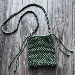 New green woven macrame handmade women's handbag