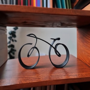 Minimalistic Bicycle Sculpture Wire Framed Style, Bike Silhouette, Home Decoration, Side Table Statue Decor