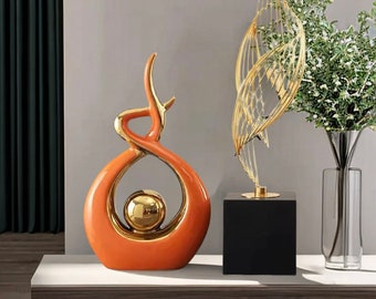 Moderne abstrakte Keramikfigur für Wohndekoration, abstrakte Keramikfiguren, wunderschöne Kunst-Miniaturstatuen, Luxusgeschenk