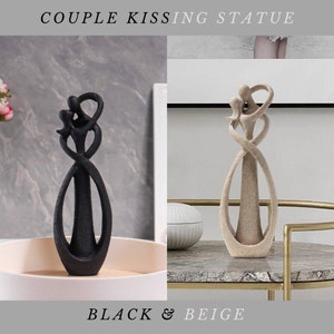 Cute Couples Kissing Statue, Sculpture Home Office Decor Gifts For Couple, Loving Couple in Romantic