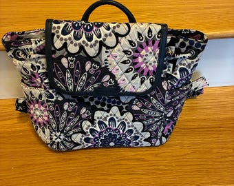 Vera Bradley Mimosa Medallion Purple Floral Compact Backpack  display picture 2