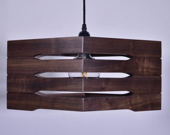 Wood Pendant Light, Walnut Chandelier Scandinavian, Bedroom,Kitchen Wooden Lamp, Living Room Wooden Lighting