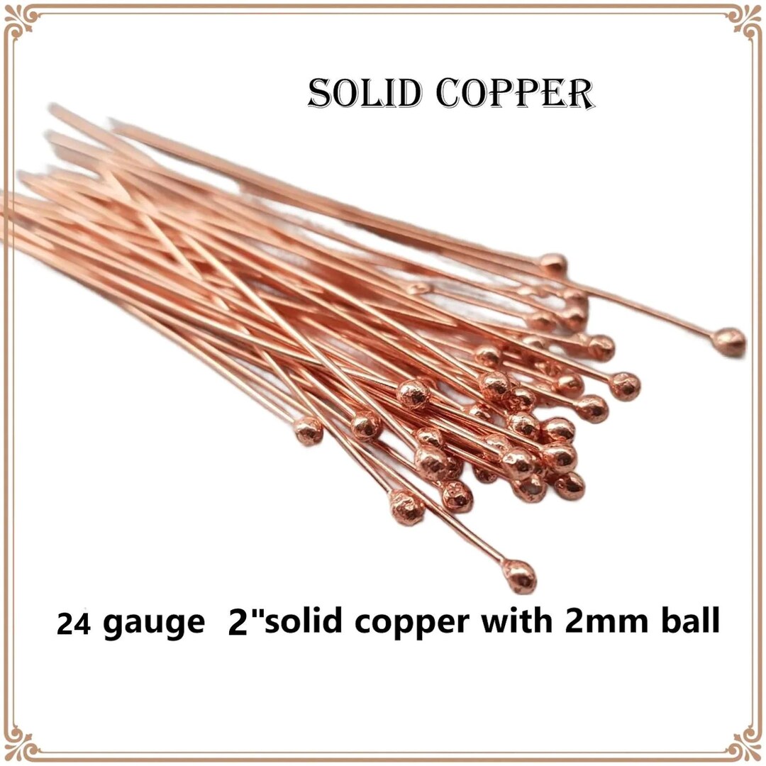 Solid Copper Head Pins, 24 Gauge 2