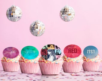 Taylor Swift Albums - Printed Edible Cupcake Toppers