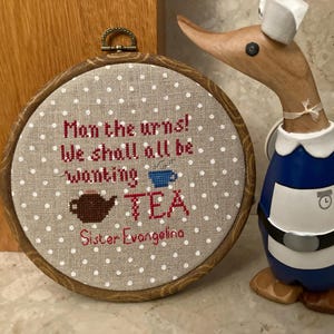PDF Cross Stitch Pattern: Call the Midwife We Shall All Be Wanting Tea!