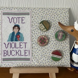 PDF Cross Stitch Pattern: Vote Violet Buckle!