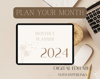 Digitale maandplanner | Goodnotes-planner | iPad-planner | neutrale ontwerpplanner