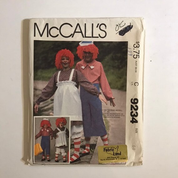 raggedy ann costume pattern
