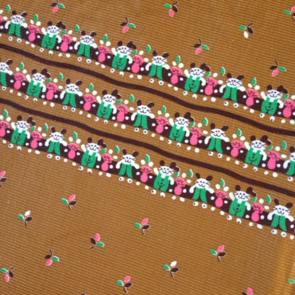 Corduroy Fabric - Brown Corduroy Zakka Juvenile vintage fabric