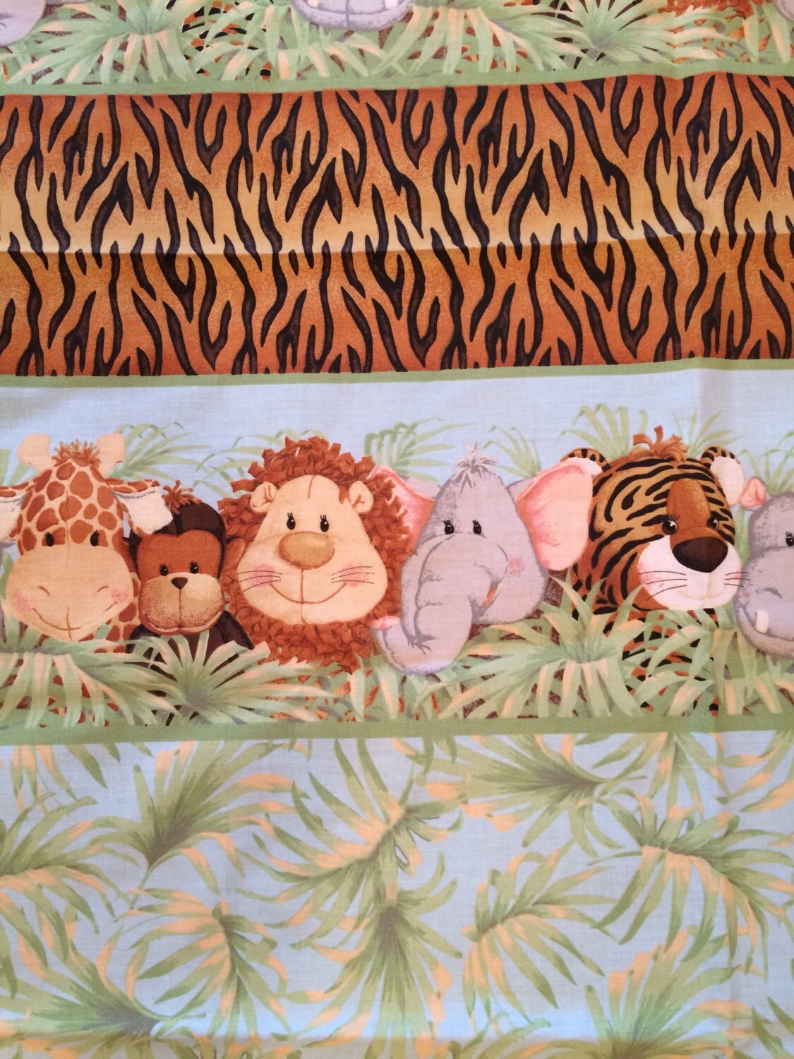 JUNGLE BABIES fabric PATCHWORK JUNGLE BABIES PATTY REED cotton fabric BTY NEW 