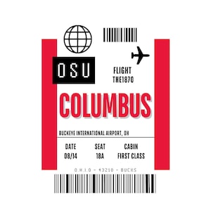 Die Ohio State Universität Flugticket Digitaldruck Wanddekoration