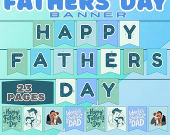 Pancarta imprimible para el Día del Padre, decoraciones para el Día del Padre, decoración para la fiesta del Día del Padre, pancarta de descarga instantánea, letrero para celebrar a papá