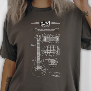 Chemise schémas Gibson Les Paul, papa guitare, t-shirt fête des pères, sweat-shirt, sweat à capuche, sac fourre-tout - 244927