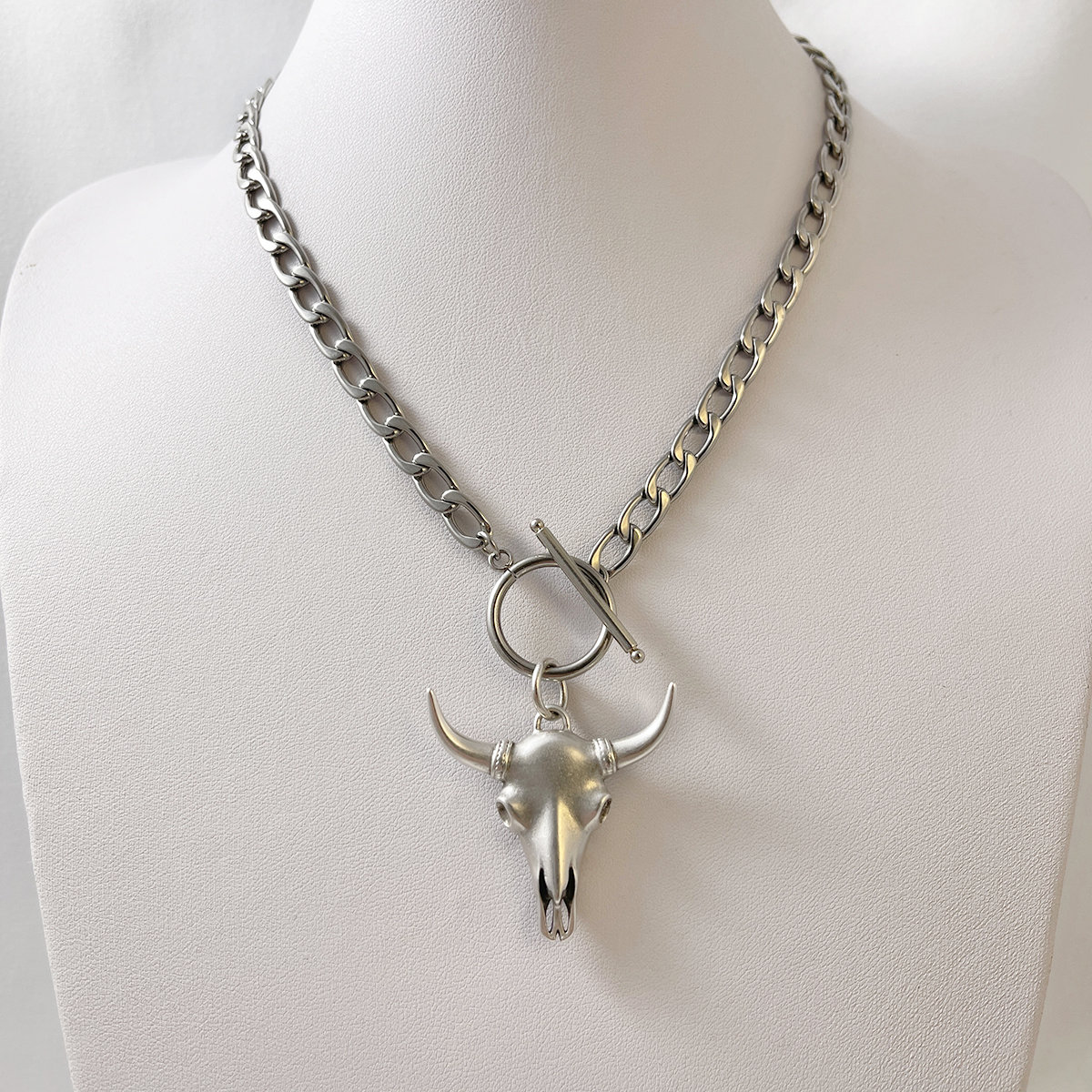Logan Hollowell - Bull Skull Necklace with Diamonds main image 1