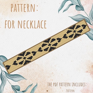 Miyuki choker ketting, weefgetouw choker ketting patroon, Aziatisch design weefgetouw choker ketting, weefgetouw kralen choker ketting grafiek