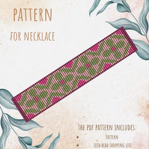 Miyuki choker ketting, weefgetouw choker ketting patroon, Aziatisch design weefgetouw choker ketting, weefgetouw kralen choker ketting grafiek