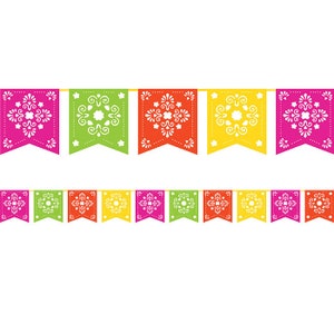 thumbnail image 2 of Mini Mexican Papel Picado Banner In Light Pink (5 Pack 2 of 14
