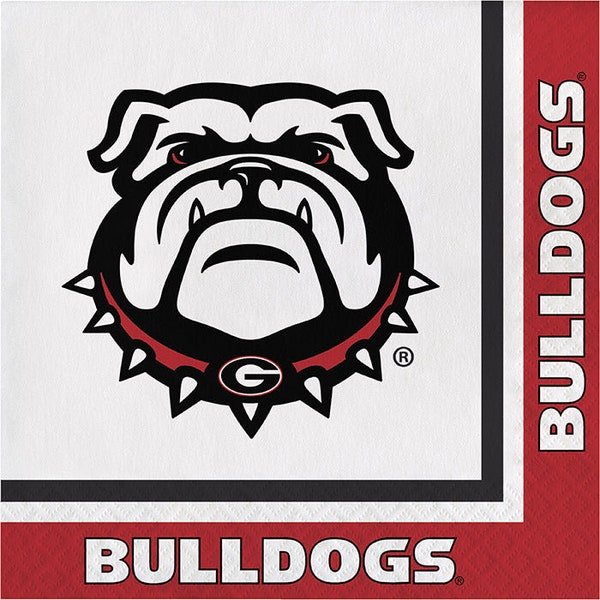 Georgia Bulldogs Napkins, 20 ct | Georgia Bulldogs | Georgia Bulldogs Decorations | Georgia Party Supplies | College Decor