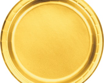 Gold Foil Dessert Plates, Pack Of 8