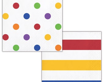 Dots & Stripes Paper Beverage Napkins, 16 ct