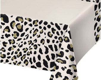 Leopard Print Rectangular Tablecover, Paper 1ct