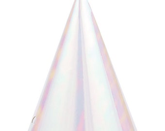 Iridescent Party Paper Hats, 8 ct