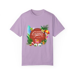 Unisex Garment-Dyed T-shirt I Summer T-Shirt Design I Summer 2024 I Cotton T Shirt I crew neck t-shirt Orchid