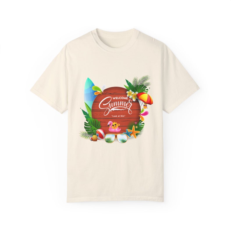 Unisex Garment-Dyed T-shirt I Summer T-Shirt Design I Summer 2024 I Cotton T Shirt I crew neck t-shirt Ivory
