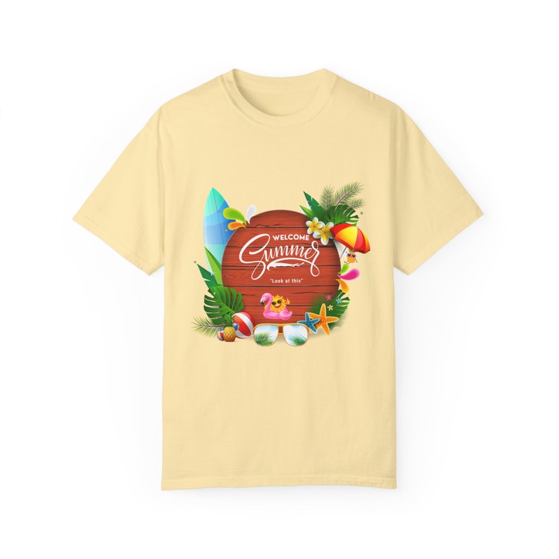 Unisex Garment-Dyed T-shirt I Summer T-Shirt Design I Summer 2024 I Cotton T Shirt I crew neck t-shirt Banana
