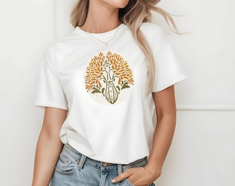 Camiseta Art Nouveau, camiseta unisex suave estilo Art Nouveau, camiseta floral Art Nouveau, ropa Art Nouveau, camiseta bohemia de arte popular, camiseta Jugenstil