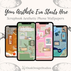 Phone Wallpaper for Creatives Aesthetic Scrapbook Wallpaper for iPhone and Android Digital Download Cute Wallpaper Journal Vibes