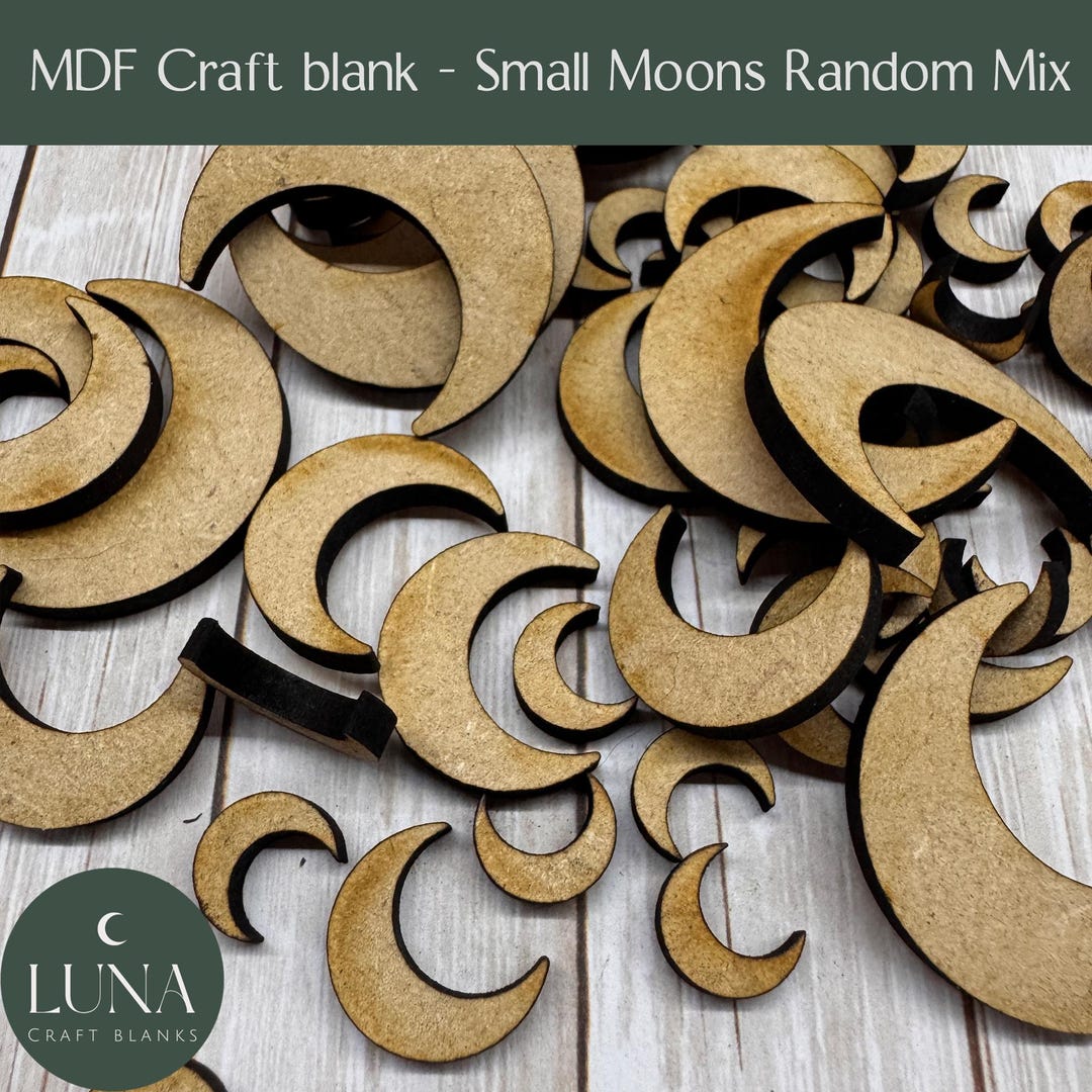 Mini MDF Moon Shapes, Crescent Moon Craft Shape to Paint, Mixed Media ...