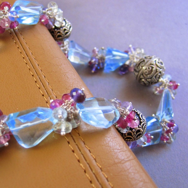 Blue Skies and Bouquets Necklace