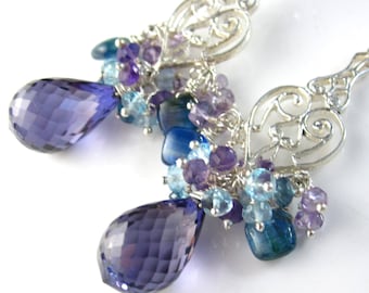 Purple Midnight Earrings - Alexandrite, Gemstone and Sterling Silver