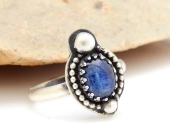 Deep Blue Ring - Sterling Silver and Kyanite - Size 6.5