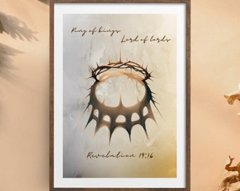 Jesus Crown of Thorns Watercolor Print, Christian Wall Art (Digital Download)