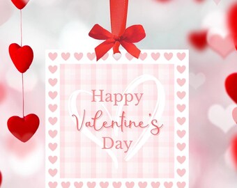 Pink Valentine Tags, Plaid & Polka Dot Printable (DIY Download)