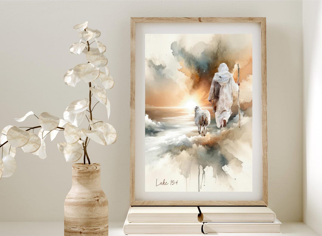 Luke 15 4 Jesus Good Shepherd Wall Art/christian Home Decor/jesus ...