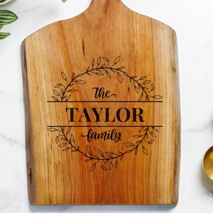 Cheese Charcuterie Serving wood Board  Engraved Cheese Board Personalized Custom Family Monogram Wood Serving gift for Housewarming Wedding