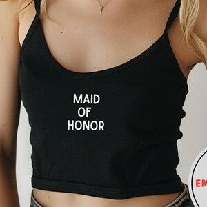 Trauzeugin Tank Top Bella + Canvas Cropped Rib Tank Junggesellinnenabschied Shirt Brautparty Geschenk Brautjungfer Vorschlag Hochzeit Top