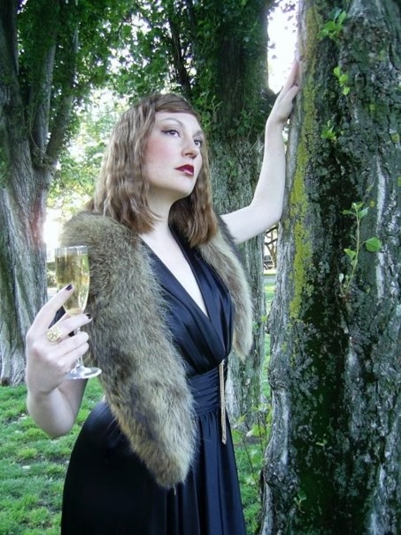 Vintage Eleanor Green Black 1930's Gown
