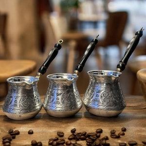 Engraved Turkish Copper Coffee Pot, Greek Arabic Moroccan Coffee Pot, Handmade Coffee Briki, Traditional Water Stovetop, Kitchen Decor