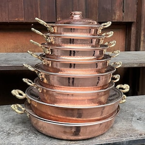Handmade Copper Pan with Lid, Traditional Copper Frying Pan, Copper Cookware, Durable Copper Skillet, Copper Kitchenware, Kitchen Gift