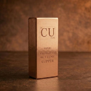 1 kg - 2.2lb Solid Copper Ingot | 99.9% Pure Copper Bar | Investment Grade Copper | 2.2 lb Fine Copper Block