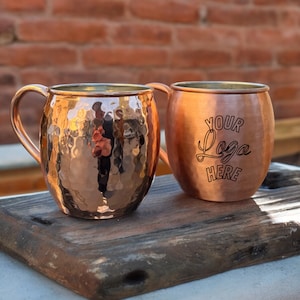 Personalized Handmade Forged Pure Copper Cup, 2 Pcs 500mL Beer Copper Mug, Drinking Mug with Handle, Engraved Antique Cup, Gift for Him