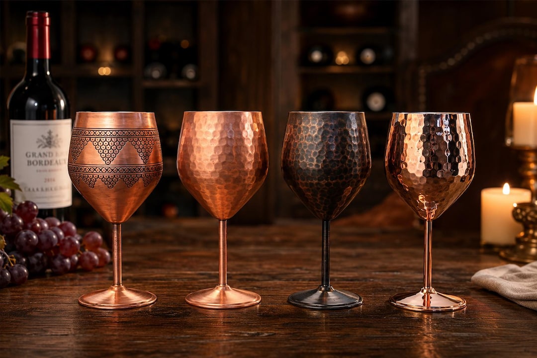 Personalized Copper Wine Glass, Handmade Copper Goblet, Engraved ...