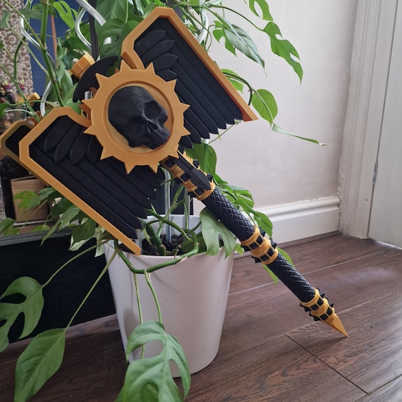 Warhammer 40,000 1.2.3.4＋道具 Warhammer 40k Crozius Arcanum 3D Printed Kit Axe/mace - Cosplay