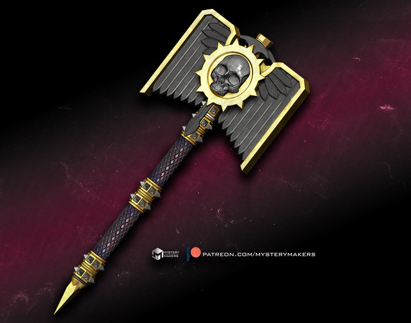 Warhammer 40k Crozius Arcanum 3D Printed Kit Axe/mace - Cosplay